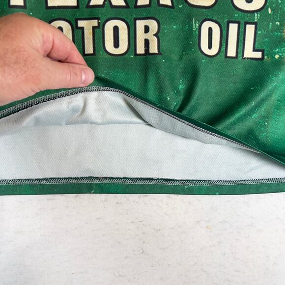 Texaco Motor Oil Retro Green Graphic Pullover Shirt Large All Over Print Racing - Picture 2 of 7